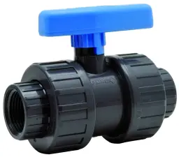 ROBINET A BOISSEAU SPHERIQUE PVC PRESSION FEMELLE/FEMELLE A VISSER PN16 ACS