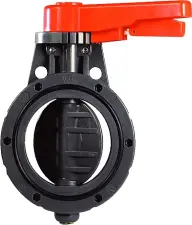 VANNE A PAPILLON PVC PRESSION A OREILLES DE CENTRAGE PN10