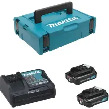 PACK 2 BATTERIES 12 V CXT + CHARGEUR MAKITA 197658-5 / 197641-2