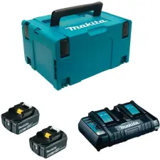 PACK 2 BATTERIES 18 V + CHARGEUR DOUBLE MAKITA 197629-2