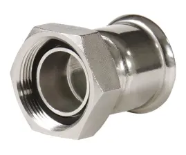 RACCORD A SERTIR ACIER ELECTRO-ZINGUE / ECROU FEMELLE TOURNANT