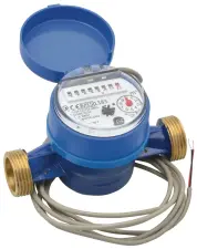 COMPTEUR DIVISIONNAIRE EAU FROIDE A JET UNIQUE LAITON A VISSER CADRAN SEC ORIENTABLE EMETTEUR D'IMPULSION ACS CGR