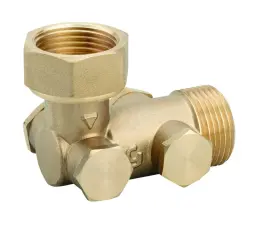 CLAPET ANTI-POLLUTION LAITON  COUDE ECROU TOURNANT NF ACS