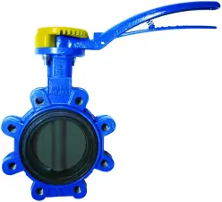 VANNE A PAPILLON FONTE FGS A OREILLES TARAUDEES POIGNEE CADENASSABLE PN10/PN16 SYLAX GAZ SOCLA