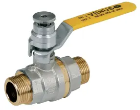 ROBINET A BOISSEAU SPHERIQUE GAZ A VISSER MALE A POIGNEE CADENASSABLE NF VENUS EFFEBI