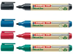 ETUI DE 4 MARQUEURS TABLEAU BLANC ECOLINE E28 A POINTE OGIVE 1,5 A 3MM