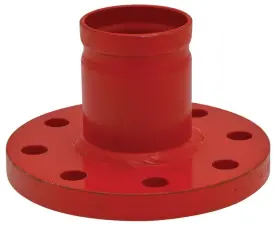 RACCORD MIXTE RAINUREE / A BRIDE PLATE ACIER PEINT ROUGE T1