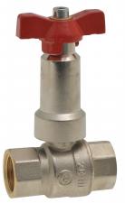 ROBINET A BOISSEAU SPHERIQUE LAITON FEMELLE ALLONGE FIXE MANETTE ROUGE PN40 - ASTORI