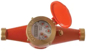 COMPTEUR 1ère PRISE A JETS MULTIPLES EAU CHAUDE LAITON A VISSER CADRAN SEC ACS CGR