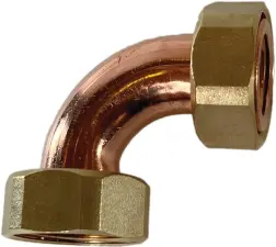 RACCORD COUDE CUIVRE REDUIT DOUBLE ECROU TOURNANT DYNAFLU