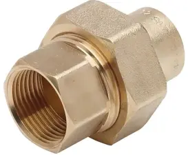 RACCORD GAZ 3 PIECES A SOUDER CUIVRE ET A VISSER LAITON FEMELLE NF