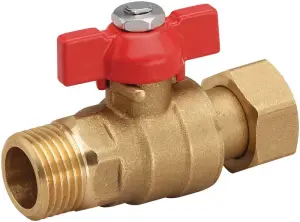 ROBINET A BOISSEAU SPHERIQUE POUR COLLECTEUR M/F ECROU TOURNANT ACS