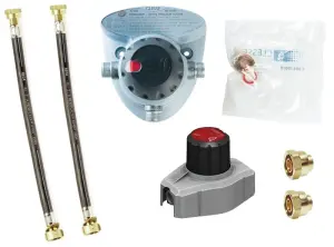 KIT COMPLET BUTANE AVEC DETENDEUR INVERSEUR LYRES ET RACCORDS A SOUDER NF