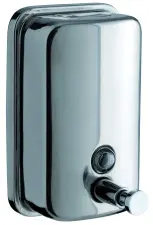 DISTRIBUTEUR DE SAVON LIQUIDE MURAL A POUSSOIR INOX CHROME