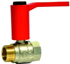 ROBINET A BOISSEAU SPHERIQUE LAITON MF ALLONGE MONOBLOC POIGNEE ROUGE PN25 - ASTORI