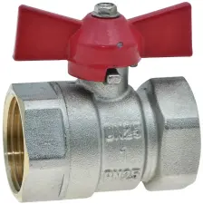 ROBINET A BOISSEAU SPHERIQUE ACS FF A MANETTE ROUGE OPTIEM