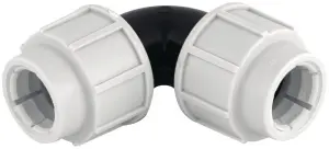 RACCORD A SERRAGE EXTERIEUR POLYPROPYLENE COUDE 90° POUR TUBE PE