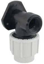 RACCORD A SERRAGE EXTERIEUR POLYPROPYLENE A APPLIQUE MURALE POUR TUBE PE