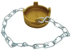 BOUCHON PLAT TYPE IRRIGATION BRONZE CADENASSABLE AVEC CHAINETTE