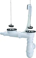 VIDAGE EVIER POLYPROPYLENE BLANC AVEC 2 BONDES ET BOUCHON NICOLL 0204311