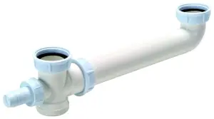 VIDAGE EVIER TUBULURE PLASTIQUE BLANC AVEC PRISE MACHINE A LAVER NF NICOLL 0204016