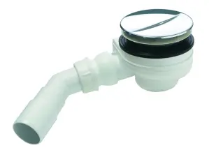 BONDE RECEVEUR DE DOUCHE TURBOFLOW PLASTIQUE ET CAPOT CHROME A COLLER NF NICOLL 0205240
