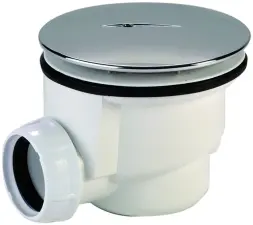 BONDE RECEVEUR DE DOUCHE PVC ET CAPOT CHROME NF A VISSER OU COLLER NICOLL 0205070