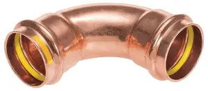 COUDE A SERTIR CUIVRE 90° FEMELLE PROFIL V B-PRESS GAS ATG