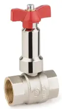 ROBINET BOISSEAU SPHERIQUE FF ALLONGE MANETTE ROUGE PN25 ASTORI