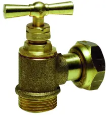 ROBINET DE COMPTEUR LAITON EQUERRE MALE FEMELLE TETE A POTENCE ACS