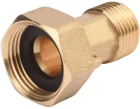 RACCORD 2 PCS LAITON AVEC JOINT ET TROU DE PLOMBAGE POUR COMPTEUR D'EAU ACS