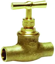 ROBINET D'ARRET A CLAPET LAITON A SOUDER FEMELLE FEMELLE TETE A POTENCE ACS