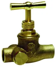 ROBINET D'ARRET A PURGE A CLAPET LAITON A SOUDER FEMELLE FEMELLE TETE A POTENCE ACS