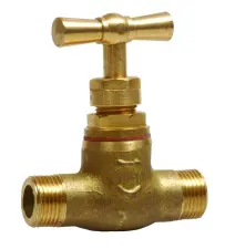 ROBINET D'ARRET A CLAPET LAITON A VISSER MALE MALE TETE A POTENCE NF ACS