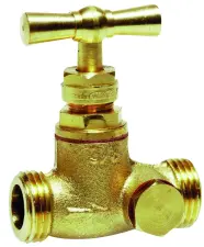 ROBINET D'ARRET A PURGE A CLAPET LAITON A VISSER MALE MALE TETE A POTENCE ACS