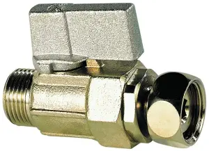 ROBINET DE CHASSE A BOISSEAU SPHERIQUE LAITON CHROME DROIT A VISSER MALE FEMELLE NF