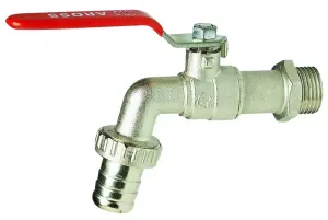 ROBINET DE PUISAGE A BOISSEAU SPHERIQUE LAITON NICKELE POIGNEE PLATE ACS CGR