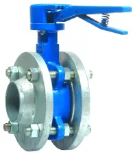 EQUIPEMENT VANNE PAPILLON A OREILLES DE DEMONTAGE BRIDES GALVANISEES + TIRANTS ACIER ELECTRO-ZINGUE