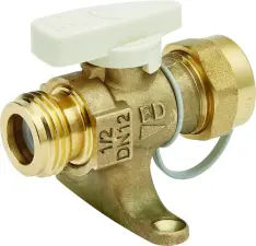 ROBINET GAZ LAITON A VISSER MALE MALE AVEC BOUCHON NF ROAI