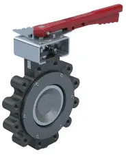 VANNE PAPILLON A OREILLE TARAUDEE DOUBLE EXCENTRATION ACIER PN40 BRAY