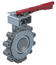 VANNE PAPILLON A OREILLE TARAUDEE DOUBLE EXCENTRATION INOX PN40 BRAY