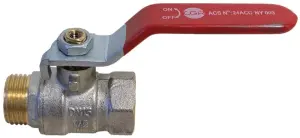 ROBINET BOISSEAU SPHERIQUE ACS MF A POIGNEE ROUGE OPTIEMF