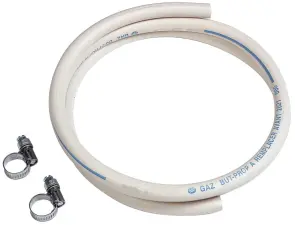 FLEXIBLE BUTANE PROPANE CAOUTCHOUC 2 COLLIERS DE SERRAGE 5 ANS NF