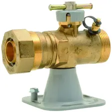 ROBINET A BOISSEAU SPHERIQUE GAZ A VISSER MALE SPHERO-CONIQUE ET PE TETE A MANIVELLE A CONDAMNATION NF