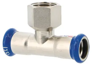 TE MIXTE A SERTIR AVEC TARAUDAGE FEMELLE SERTISTEEL INOX 316L (1.4404)