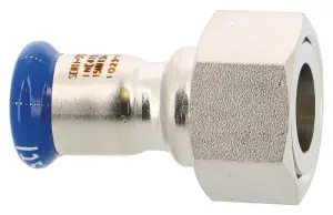 RACCORD MIXTE A SERTIR F ECROU TOURNANT SERTISTEEL INOX 316L (1.4404)