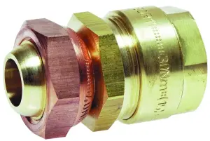 RACCORD LAITON A SERRAGE MECANIQUE PE GAZ / ECROU A JONCTION SPHERO-CONIQUE JSC NF