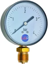 MANOMETRE A CADRAN SEC ACIER RACCORD RADIAL LAITON CGR