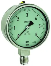 MANOMETRE INOX RACCORD RADIAL INOX A BAIN DE GLYCERINE WIKA