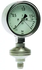 MANOMETRE INOX RACCORD RADIAL ET SEPARATEUR INOX 316 A CADRAN SEC CHIMIE PHARMA AGRO-ALIMENTAIRES WIKA